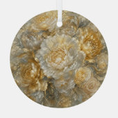Gouden Ivoren Tuin Glas Ornament (Achterkant)
