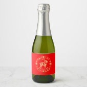 Gouden Jaar van de Geit 2027 Sparkling Wijnetiket (Voorkant)