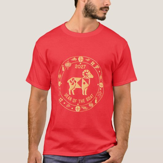 Gouden Jaar van de Geit 2027 T-shirt (Voorkant)