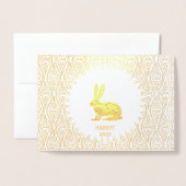 Gouden Jaar van de Konijnenverjaardag met Chinees  Folie Kaarten (Voorkant met envelop)