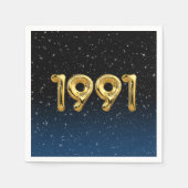 gouden jaarballonnen van 1991 in sterren servet (Voorkant)