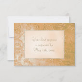Gouden Jade Herfst Bloemen Border Wedding RSVP (Voorkant)