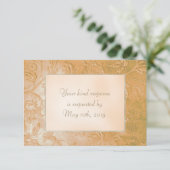 Gouden Jade Herfst Bloemen Border Wedding RSVP (Staand voorkant)