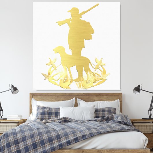 Gouden jager canvas afdruk (Insitu (Slaapkamer))