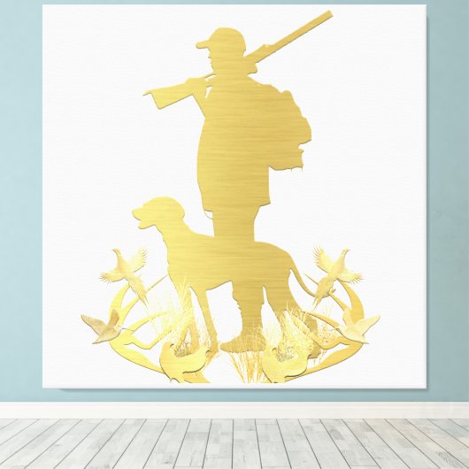 Gouden jager canvas afdruk (Insitu (Houten vloer))