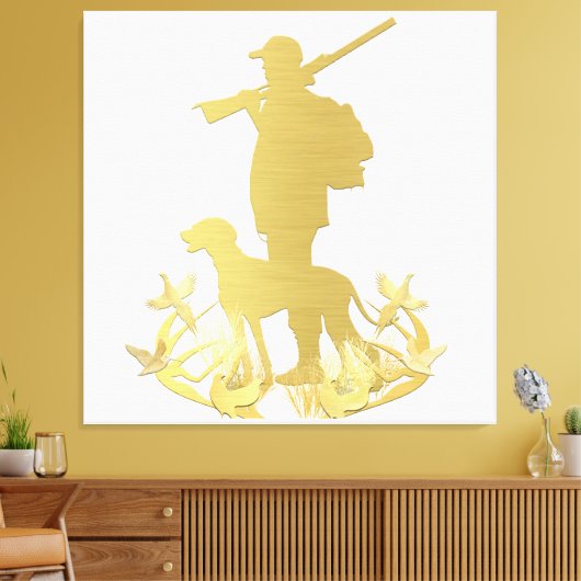 Gouden jager canvas afdruk (Insitu (Woonkamer))