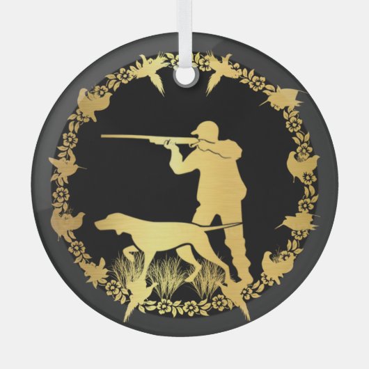 Gouden jager glas ornament (Voorkant)