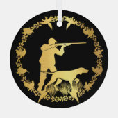 Gouden jager glas ornament (Achterkant)