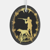 Gouden jager glas ornament (Voorkant Rechts)