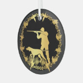 Gouden jager glas ornament (Voorkant links)