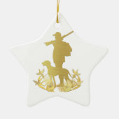 Gouden jager keramisch ornament (Voorkant)