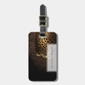 Gouden Jaguar Patroon Bagagelabel (Voorkant verticaal)