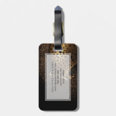 Gouden Jaguar Patroon Bagagelabel (Achterkant verticaal)
