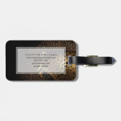 Gouden Jaguar Patroon Bagagelabel (Achterkant horizontaal)