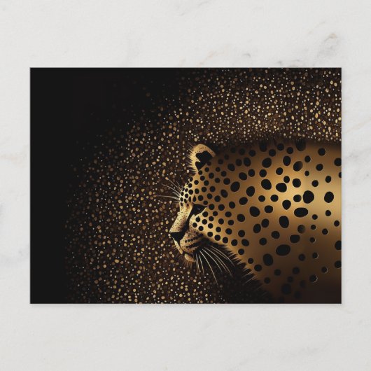Gouden Jaguar Patroon Briefkaart (Voorkant)
