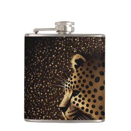 Gouden Jaguar Patroon Heupfles