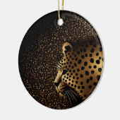 Gouden Jaguar Patroon Keramisch Ornament (Links)