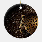 Gouden Jaguar Patroon Keramisch Ornament (Achterkant)