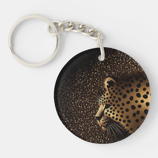 Gouden Jaguar Patroon           Sleutelhanger (Voorkant)