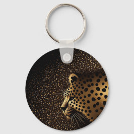 Gouden Jaguar Patroon Sleutelhanger