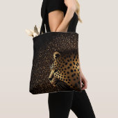 Gouden Jaguar Patroon Tote Bag (Dichtbij)