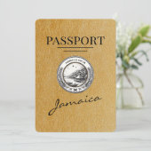 Gouden Jamaica paspoort Bewaar de datum Save The Date (Staand voorkant)