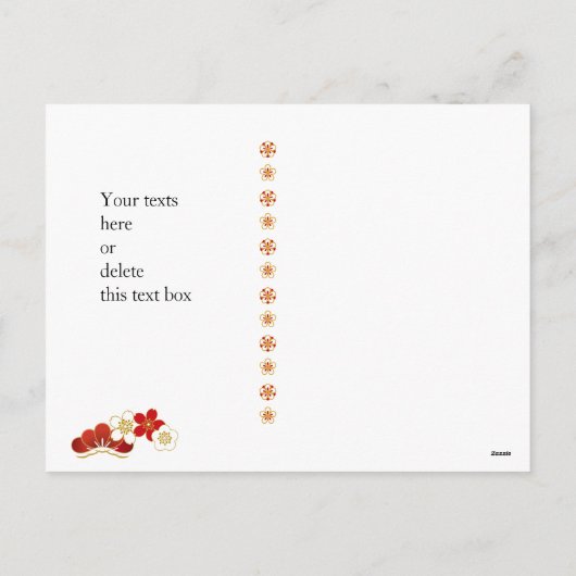 Gouden Japan Happy Nieuwjaar Ansichtkaart Feestdagenkaart (Achterkant)