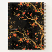 Gouden Japans geïnspireerde Blossom Spiral Notitie Notitieboek (Achterkant)