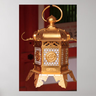 Gouden Japanse Lantaarn Poster