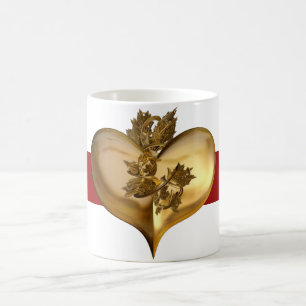 Gouden jaren donkerrode streep koffiemok