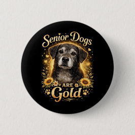 Gouden Jaren, Trouw Hart Ronde Button 5,7 Cm
