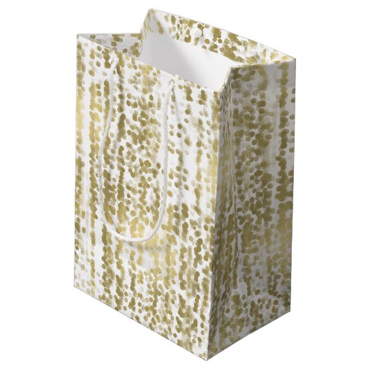 Gouden Jewel Bokeh Abstracte bruiloft Medium Cadeauzakje (Achterkant Gekanteld)