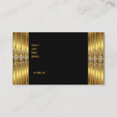 Gouden Jeweled Black Elegant Classy Visitekaartje (Achterkant)
