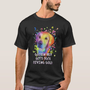 Gouden Jongen Krijgt Dock Diving Goud Golden Retri T-shirt