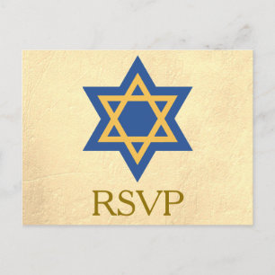 Gouden Joodse RSVP Uitnodiging Briefkaart