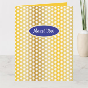 Gouden Joodse Ster "Mazel Tov" Wenskaart Kaart