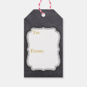 Gouden Joy Chalk Board Kerstmis Fotovakantie Cadeaulabel (Achterkant)