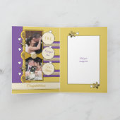 Gouden Jubileum 50 jaar gouden en paarse foto Kaart (Binnen)