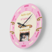 Gouden jubileum 50 jaar voeg namen foto roze grote klok (Hoek)