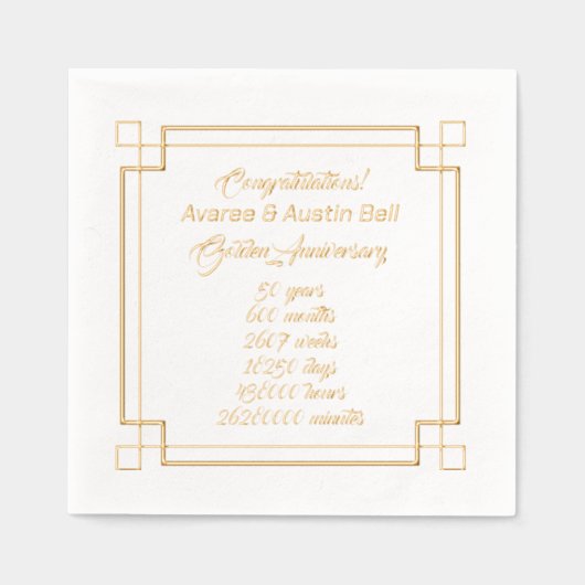 Gouden Jubileum 50e Folie Servetten (Voorkant)