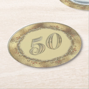 Gouden Jubileum 50e Ontwerp Papier Onderzetters