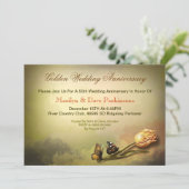 gouden jubileum artistieke vintage uitnodigingen (Staand voorkant)