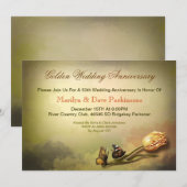 gouden jubileum artistieke vintage uitnodigingen (Voorkant / Achterkant)