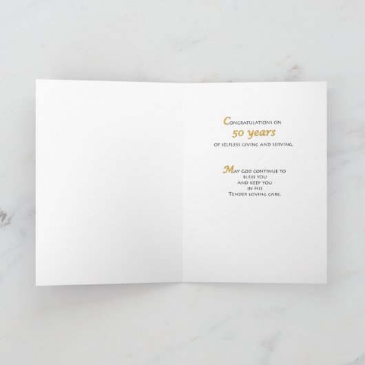 Gouden Jubileum Blauw met Kruis Kaart (Binnen)