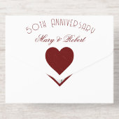 Gouden Jubileum - Bourgogne en Goud All In One Uitnodiging (Achterzijde)