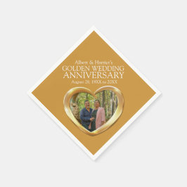 Gouden jubileum hart foto namen servetten