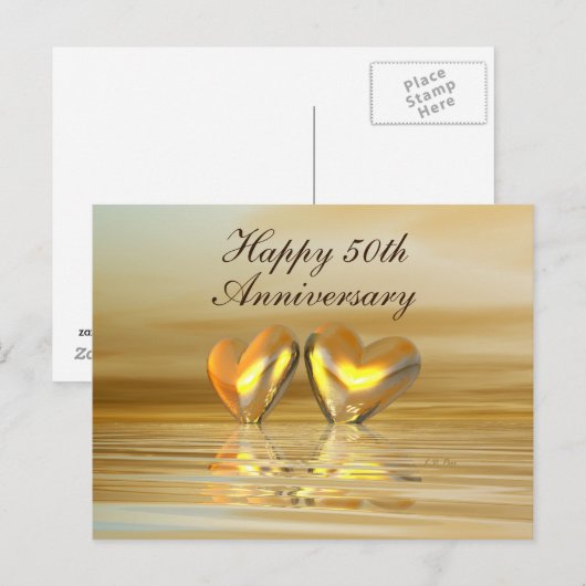 Gouden Jubileum Hartjes Briefkaart (Voorkant / Achterkant)