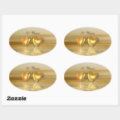 Gouden Jubileum Hartjes Ovale Sticker (Vel)