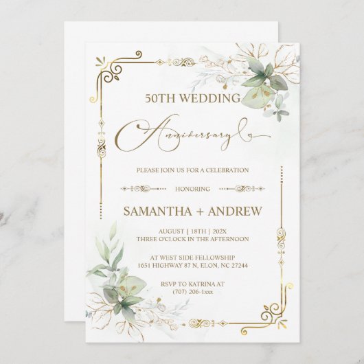  Gouden Jubileum Jubileum Kaart (Voorkant / Achterkant)