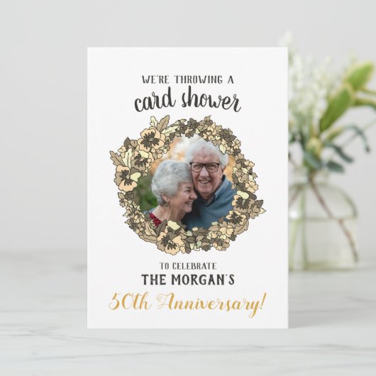 Gouden Jubileum Kaartenshowers met Foto Kaart (Staand voorkant)